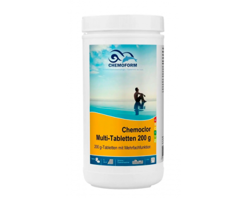 Хімія для басейна Повільнорозчинний хлор Multitab Chemoform таблетки 200 г, 1кг