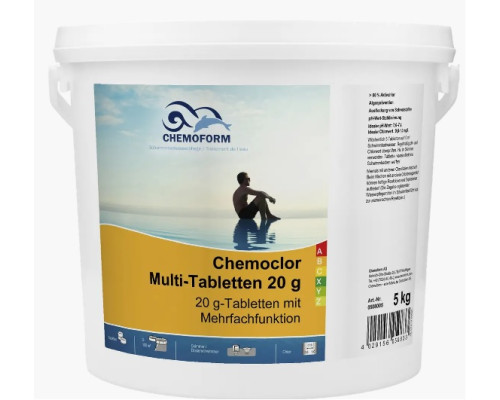 Хімія для басейну Повільний хлор Multitab Chemoform таблетки 20 г, 5кг