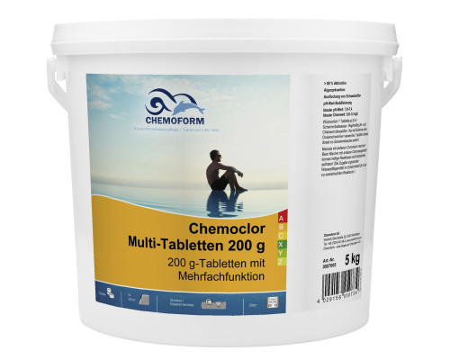 Хімія для басейна Повільнорозчинний хлор Multitab Chemoform таблетки 200 г, 5кг