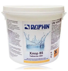 Хлор 85 тривалої дії  (таблетки 200г) 10кг, Delphin