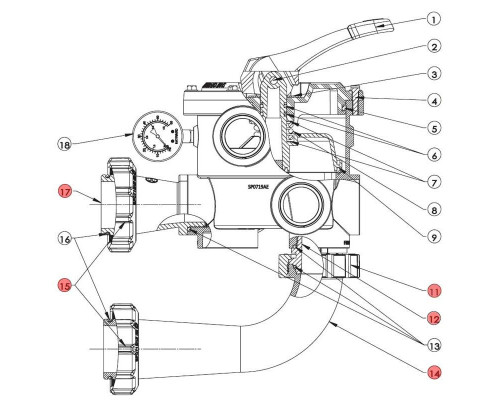 Комплект соединений для 6-ти поз. вентиля Hayward SPX0719KIT