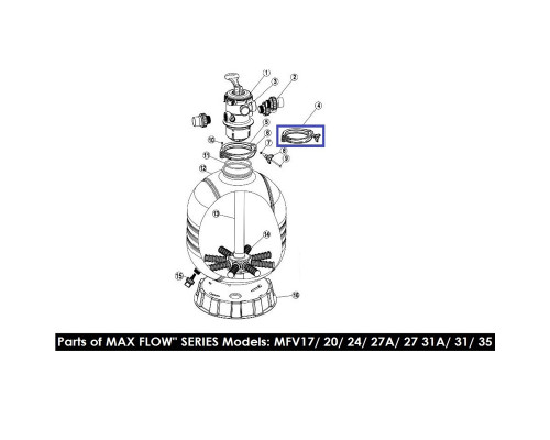 Хомут крепления 6-ти поз кран для фильтров Emaux серии MFV 89012512