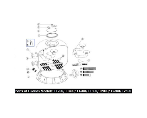 Манометр сдвоенный для фильтров L 1200-1600 Emaux 89012801