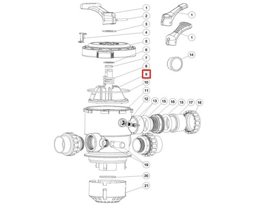 Ротор клапана Emaux 2.0" MPV-08