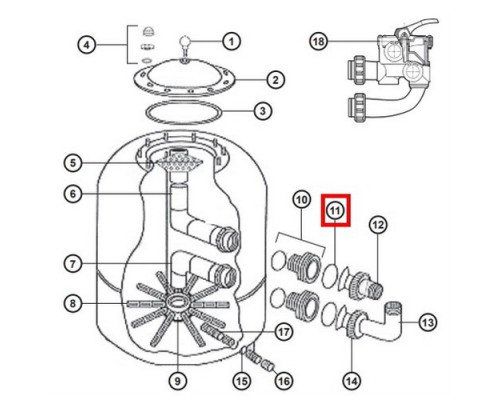 Уплотнительное кольцо Hayward NCX12038 для соединительной муфты клапана