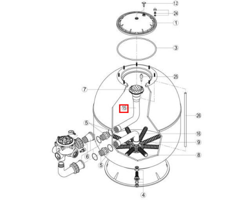 Колено коллектора для фильтра Kripsol AK760 RFD0410.61R