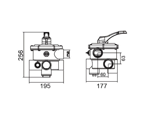 Кран шестиходовой Emaux MPV03 (1,5") боковой (88280811W) белый