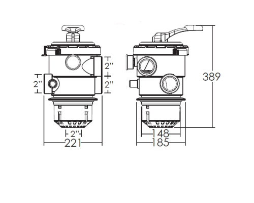 Кран шестиходовой Emaux MPV08 (2'') верхний