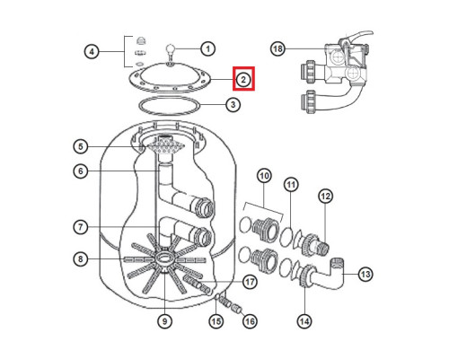 Крышка NCX12001 фильтра Hayward NC600SE2