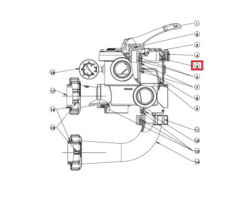 Уплотнительное кольцо Hayward SPX0714L под крышку 6-ти поз.вентиля 1,5"