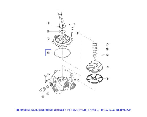 Прокладка-кольцо крышки корпуса 6-ти поз.вентиля Kripsol 2" RVS213.A/ R1210135.0