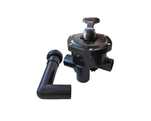 Кран шестиходовой Emaux MPV03 (1,5") боковой (88280811B) черный