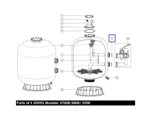 Уплотнительное кольцо 02011127 Emaux муфты крана MPV04 (бок. S700-S1200)