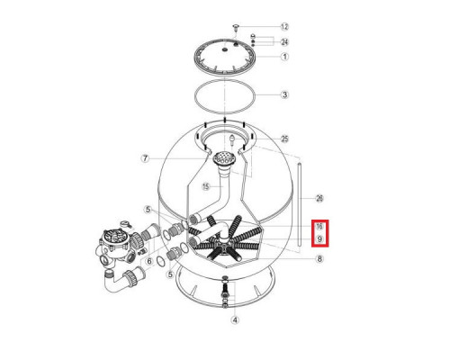 Коллектор с коленом Hayward S360SLE (RRFI0016.04RRFD0310.72R)