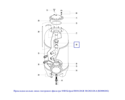 Прокладка-кольцо смотрового люка фильтра SSB Kripsol RSS120.R/ R1202120.4 (R3000202)