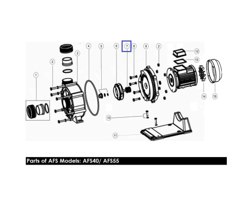 Уплотнительное кольцо Emaux 04015054 насосов AFS40/AFS55 (Сальник)