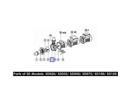 Корпус для насоса Emaux серии SD/SQ/ST (1021024)