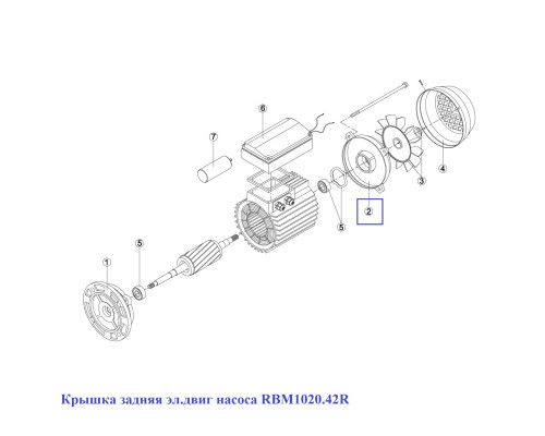 Крышка задняя эл.двиг насоса KA/KAP 250-450 (MEC-90) 7304.A/ RBM1020.42R/ RMOT0002.04R
