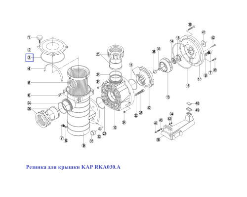 Прокладка-кольцо крышки префильтра насоса Kripsol KAP - RKA 030.A/RBH0011.05R
