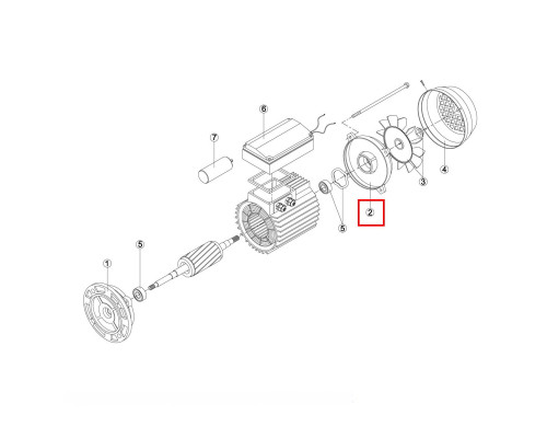Крышка задняя эл. двигателя насоса (MEC 71) M3 (RMOT0002.02R/ RBM1020.23R)