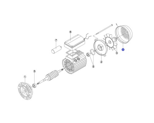 Кожух (крышка) вентилятора насоса OK/CK/EP/KNG (МЕС -71) 7502.A/ RBM1040.22R/RMOT0004.02R (140мм)