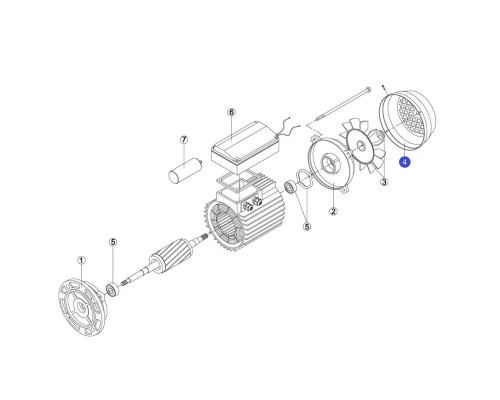 Кожух (крышка) вентилятора насоса RMOT0004.03R (RBM1040.32R) KA/KAP-250-300 (МЕС -80) 7503.A (165мм)