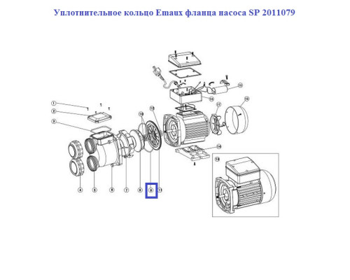 Уплотнительное кольцо Emaux фланца насоса SP 2011079
