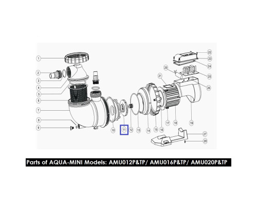 Крыльчатка для насоса Emaux AMU020TP/AMU020P (1311044)