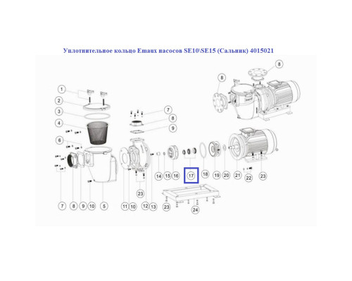 Уплотнительное кольцо Emaux насосов SE10SE15 (Сальник) 4015021