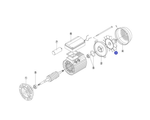 Запчастини для насосів Вентилятор ел.двигуна насоса Kripsol FAN MEC71 TR/TT/BCD - RBM1030.22RRMOT0003.02R (130*14 мм)