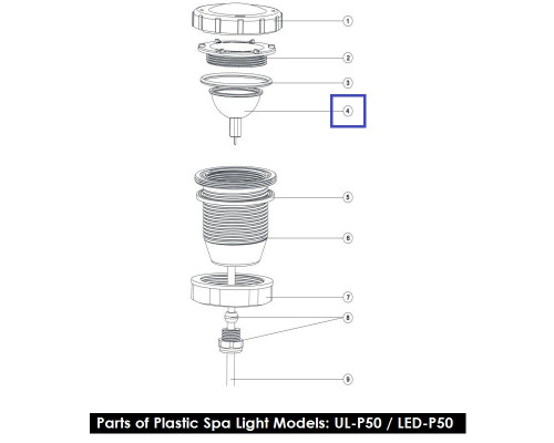Лампа запасная 04011016 цветная для Emaux LED-P50