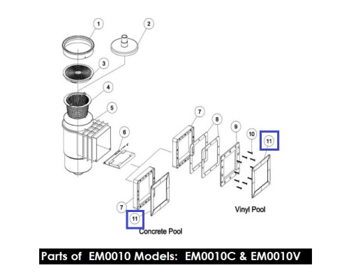 Лицевая рамка скиммера EMAUX Standard EM0010 01051049