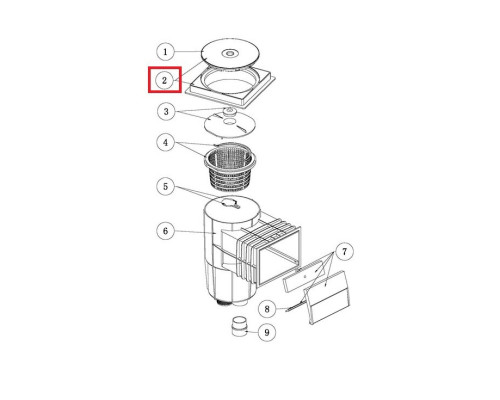 Рамка крышки скиммера серии Emaux EM0130/EM0140