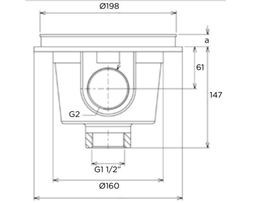 Закладні для басейну Злив донний Flexinox 87198011, під бетон