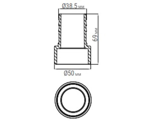 Соединитель шланга Emaux 91609007, клеевой (38х50 мм)