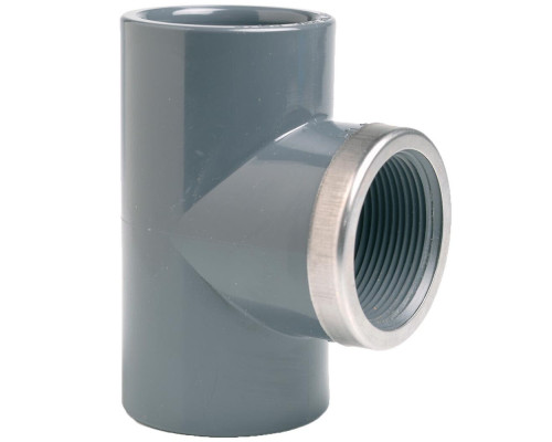 Тройник ПВХ Effast RGRTIR032D 90° c металлическим кольцом d32x1"