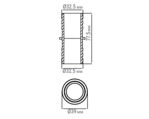 Соединитель шланга Emaux 91609008, клеевой (32х32 мм)