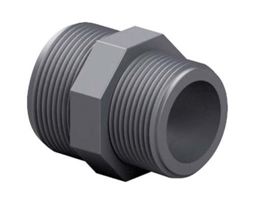Ниппель ПВХ Effast RERNRE040D переходной, с наружной резьбой, d1-1/4"х1"
