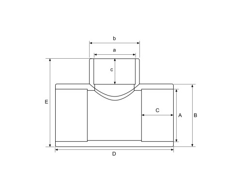 Тройник переходной 90° ПВХ Hidroten 1002230, BP, d25 мм, 1/2"