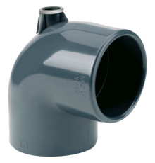 Угол ПВХ Hidroten "AIR" 1001256, 90°, с метал. кольцом, d50-1/2"