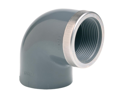 Угол ПВХ Effast RGRGOR040E 90° c металлическим кольцом, d40x1-1/4"