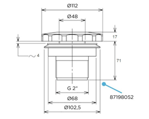 Закладні для басейну Форсунка пилососна Flexinox 87198052, під лайнер
