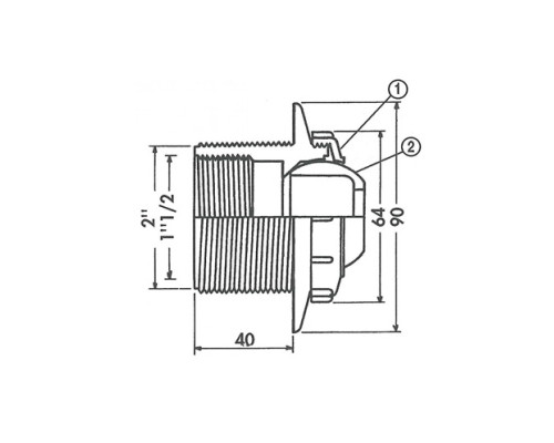 Закладні для басейну Форсунка стінова Hayward 3310 2"/1½" під бетон
