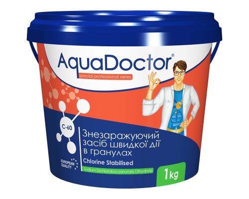 Хімія для басейнів Хлор AquaDoctor C-60 1 кг у гранулах