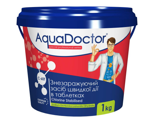 Хімія для басейнів Хлор AquaDoctor C-60T 1 кг у таблетках