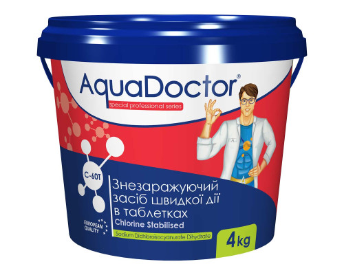 Хімія для басейнів хлор AquaDoctor C-60T 4 кг у таблетках