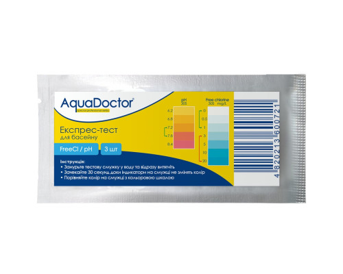 Тест-полоски Aquadoctor Cl/pH, 3 шт