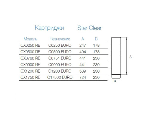 Картридж змінний Hayward CX0250 RE для фільтрів Star Clear C0250EURO