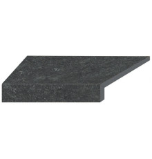 Угловой Г-образный элемент бортовой плитки Aquaviva Stellar Dark Grey, 600x345x50(20) мм (левый/45°)