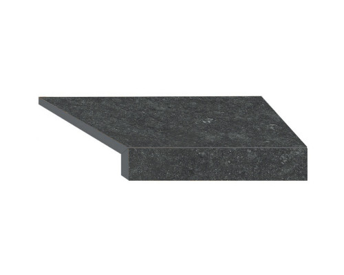 Угловой Г-образный элемент бортовой плитки Aquaviva Stellar Dark Grey, 600x345x50(20) мм (правый/45°)